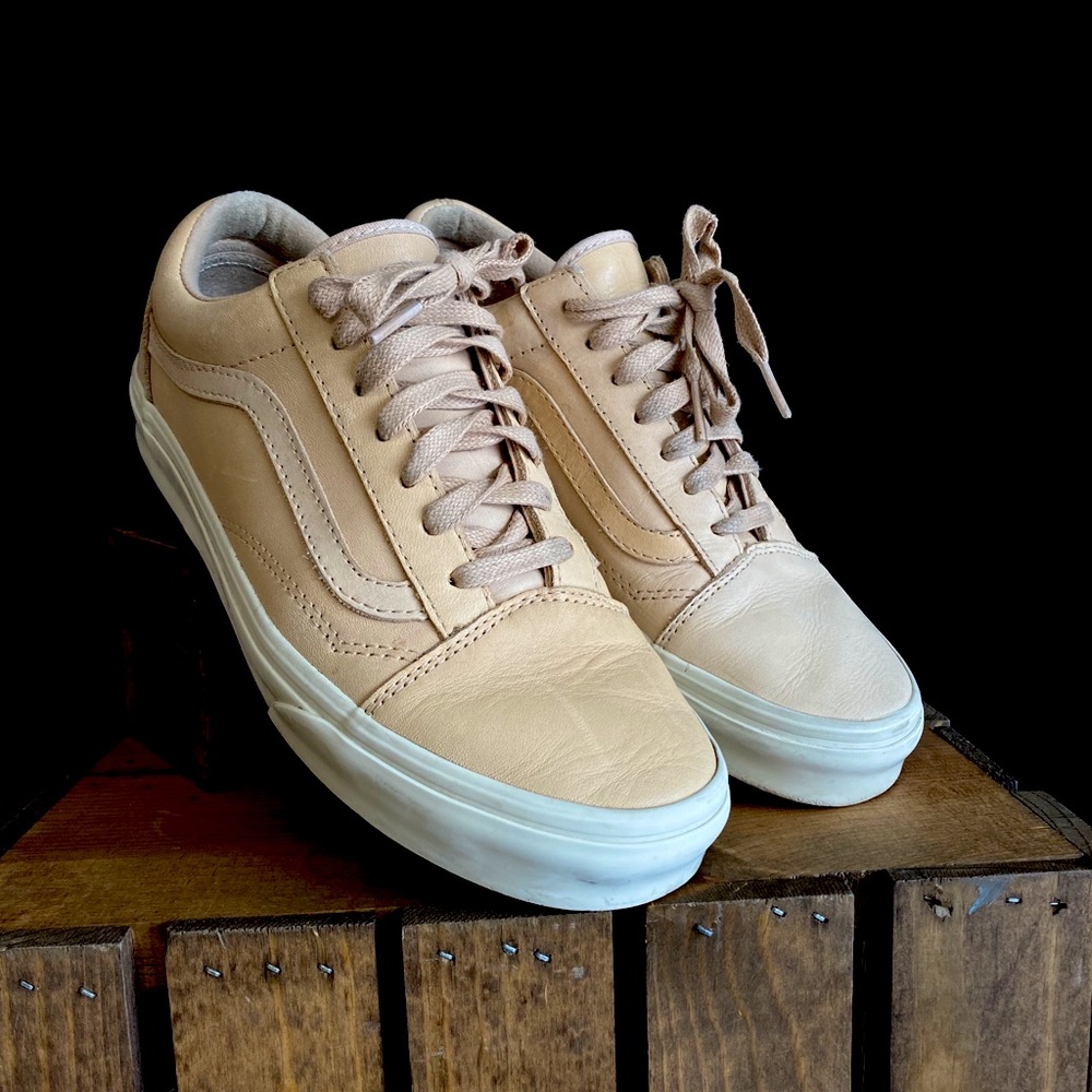 Peachy nude pink leather Vans